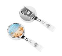 Clip per badge retrattile, resistente, retrattile, stile marittimo, estivo, a forma di stella marina, porta carte d'identità, per donne e dottori