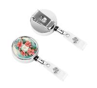 Clip per badge retrattili resistenti porta badge retrattili Hawaii retrò floreale banner ID porta carte d'identità per donne dottore