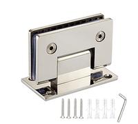 Clip per bagno in acciaio inox a 90°, resistente, senza cornice, per porta in vetro, accessori per doccia, vetrina fissa in vetro (argento lucido specchiato)