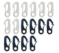 Clip per Bandiera in Nylon, Gancio per Pennone Moschettone, 16PCS Accessori per Fissaggio Bandiere, Facile Installazione, Bianco, Ganci per Bandiera, Accessori per Montaggio Bandiera