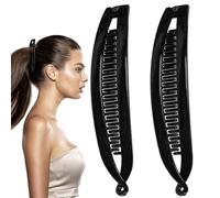 Clip per capelli a banana, clip di banane per donne,Clip a doppio capelli Calta della coda di cavallo Barrette - 2x barretta non slip, per lo stile classico per una pettina sottile e sottile