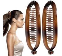 Clip per capelli a banana, clip di banane per donne, Doppi clips clips clincher cuccioli Barrette, 2x barretta non slip, per lo stile classico per una pettina sottile e sottile
