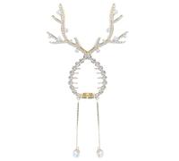Clip Per Capelli A Coda Di Cavallo - Polsini Per Capelli Corna Portatili | Anti Slip Sfalsato Pony CotailReindeer | Cuffia Per Capelli Cortatta Con Dente Sfalsato Anti -slip | Coparino Di Natale Glit