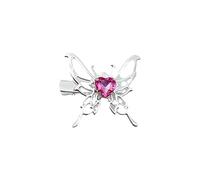 Clip per capelli a farfalla in metallo con cuore di cristallo donne acconciatura clip laterale per capelli sottili coreano piastra elettrica barrettes