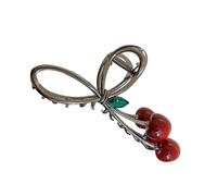 Clip per capelli a forma ciliegie uniche a tema, Black | Fermaglio per capelli unico, chiusura, tema frutta, decorazioni per capelli, tenuta forte per ragazze,