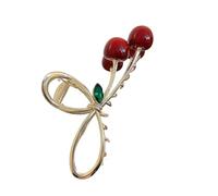 Clip per capelli a forma ciliegie uniche a tema, Gold | Fermaglio per capelli unico, chiusura, tema frutta, decorazioni per capelli, tenuta forte per ragazze,