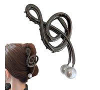 Clip per capelli a forma di nota musicale, fermaglio per capelli ispirato alla colonna sonora artistica, design metallico, forte tensione per fissare i capelli, raffinato per i dettagli estetici del