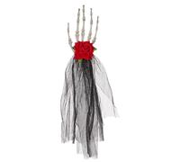 Clip Per Capelli A Mano Scheletro - Fascia Rosa Gotica Con Di Rosa | Clip Per Capelli Di Halloween, Fascia Ossea A Mano, Mani Del Cronometro Punk Con Artiglio Di Ossa, Forcine, Copricapo Per Rag