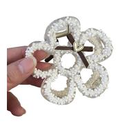 Clip per capelli Clip per capelli Morsetti per capelli Cattura capelli carini Nastro arco marrone Barrettes perline forcina per le ragazze