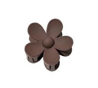 Clip per capelli con fiore dolce da 7 cm smerigliato tinta unita da donna ragazza fermaglio per capelli fermaglio per squalo clip per coda di cavallo accessori per capelli (marrone scuro)