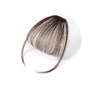 Clip per capelli con frangia Capelli umani Clip in estensioni dei capelli umani Remy al 100% Air Bang Hair 1 pezzo dritto naturale per l'uso quotidiano(Color:Brown With Sideburn)