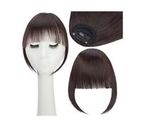 Clip per capelli con frangia Capelli umani Clip sintetica finta for frangia d'aria smussata nelle estensioni dei capelli Clip in frangia francese con frangia dritta falso parrucchino for le donne per