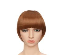 Clip per capelli con frangia Capelli umani Frangia finta Clip sintetica for frangia smussata nell'estensione dei capelli Donna Frangia smussata Capelli Frangia marrone nero 2 clip per l'uso quotidiano