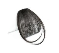 Clip per capelli con frangia Capelli umani Parrucchino sintetico con frangia ad aria da donna, mini frangia finta, estensione for parrucchino marrone nero for ragazze per l'uso quotidiano(Color:18-4)
