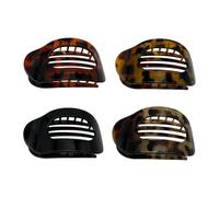 Clip per capelli da donna, clip per capelli piatte, francese, design curvo, opachi, grandi e semplici, eleganti duckbill, forte tenuta, lato interno per capelli sottili e spessi (D-4 pezzi)