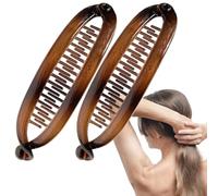 Clip per capelli di banana per donne, clip per capelli banana | Doppia banana clip barrettes arther clincher Combs | 2x barretta non slip, per lo stile classico per una pettina sottile e sottile