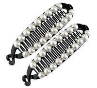 Clip per capelli di banana per donne, clip per capelli banana,Doppia banana clip barrettes arther clincher Combs | 2x di stile classico non slip, forte tenuta per stili spessi, sottili e ricci