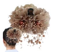 Clip per capelli di fiori artificiali, clip per capelli boccioli | Pins di artigli di fiori non slip perle nappe gemme caumpin - Copricapo della sposa, taglio per capelli di fiori finti per donne acco