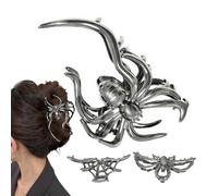 Clip per capelli di Halloween - 3 pezzi Clip ad artiglio per capelli gotici | Horror Metal Skull Spider e Skeleton Hand Hairpin for Women, Girls, Performance, Cosplay, Home, Fall Parties & Daily Wear