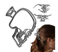 Clip per capelli di Halloween - 3 pezzi Clip ad artiglio per capelli gotici | Horror Metal Skull Spider e Skeleton Hand Hairpin for Women, Girls, Performance, Cosplay, Home, Fall Parties & Daily Wear