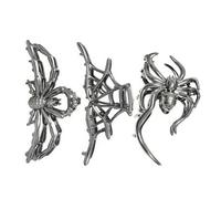 Clip per capelli di Halloween - Flessic Creative Goth Metal Clamp | Metal Horrow Claw Clamp | Set di mano Scheletro Web in lega a 3 pezzi | per feste per ragazze donne