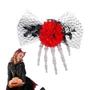 Clip per capelli gotici, clip per capelli da donna, con scheletro rosa a mano, forcine, per capelli portatili per donne e ragazze