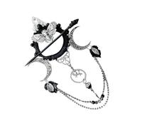 Clip Per Capelli Gotici Gioiello Halloween Gotico Luna Falena Metallo