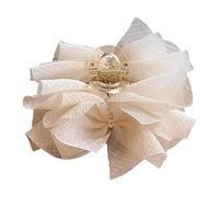 Clip per capelli in chiffon, grande clip in chiffon, colore nero o bianco, non cattivo, artiglio forte e forte impugnatura | supporto per capelli in pizzo per la cura della bellezza per abbigliamento