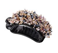 clip per capelli Morsetto for capelli con fermaglio for coda di cavallo con strass da donna(Blue)