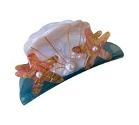 Clip per capelli perlati, capelli a stelle di stelle, accessorio per capelli simpatici, design perle di lunga durata e confortevole e non slittata, 9x4,3 cm, per panino e coda di cavallo