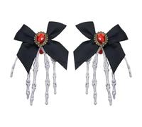 Clip per capelli scheletrici, grandi fermagli per Halloween, elegante fiocco a cranio, 2 pezzi, per donne, festival di matrimonio, masquerade, cosplay, feste, compleanni, impugnature per capelli