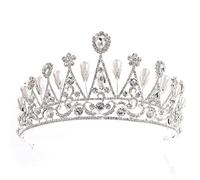 Clip per capelli Silver Learle Rhinestone Queen Principessa Diadem Bride Tiara e Copana da sposa Crown Rapkal Wedding Hair