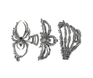 Clip Per Capelli Spaventosi | Artiglio Di Metallo ' Per Una Ragazza Fresca, 3 Pezzi Spooky Spider Skull Hair Clip Per All'aperto Prestazioni Perction Party Cosplay Fall School Home