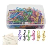 Clip Per Carta Musicale - Set Di Graffette Per Note Musicali In Metallo Colorato 4x0,7 Cm | 100 Graziose Clip Per Segnalibri Per Scrivania E Scuola Per Foto, File, Documenti E Organizzazione Di Artico