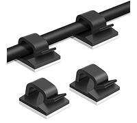 Clip per Cavi Auto adesivo 50 Pezzi Clip per la Gestione dei Cavi da Scrivania Clip per Cavi Adesivi per Luci e Decorazioni Laboratorio da Parete Home Office All'aperto (15mm*14mm,Nero)