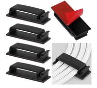 Clip per Cavi Auto adesivo 50 Pezzi Clip per la Gestione dei Cavi da Scrivania Clip per Cavi Adesivi per Luci e Decorazioni Laboratorio da Parete Home Office All'aperto (45mm*19mm,Nero)