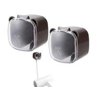 Clip per cavi da parete - Organizer da 2 pezzi senza foratura con copertura trasparente antipolvere, ganci adesivi senza traccia | Per cucina, bagno, camera da , hotel, scuola, casa, posto di lav