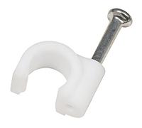 Clip per cavi, per cavo Ø 6mm, confezione da 100, bianco