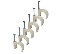 Clip per cavi rotondi bianchi con chiodo di fissaggio K-Type 50pcs (16mm)