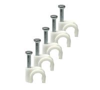 Clip per cavi rotondi bianchi con chiodo di fissaggio K-Type 50pcs (6mm)