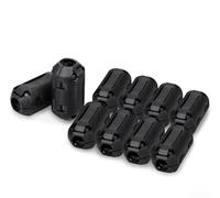 Clip per cavo ad anello in ferrite, 10 pezzi, diametro interno 7 mm, nero, riduce le interferenze elettromagnetiche per cavi USB per cuffie video