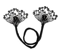 Clip per Chioma per Chignon Nero in Metallo e Tessuto | Accessorio per Acconciature, Stile Chic e Decorativo, Pratico da Indossare e Rimuovere