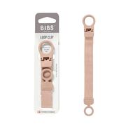 Clip per ciuccio BIBS Loop - Elegante e sicuro, utilizzabile con una sola mano, si adatta a tutti i BIBS e alla maggior parte delle marche, lavabile in lavatrice, età 0+ - Blush