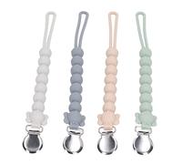 Clip per Ciuccio, Clip per Ciuccio 4 Pezzi Clip per Ciuccio in Silicone Ciucci Dr Browns Morsetto Saldamente Clip per Ciuccio in Silicone Morbido Elementi Essenziali per Neonati