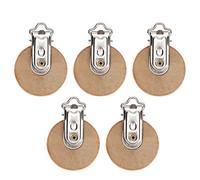 Clip per Ciuccio in Legno di Faggio Non Poroso da 3 Cm, 5 Pezzi Clip in Legno per Ciuccio da 5 Pezzi 3 Cm, Porta Succhietto, Senza Fori, in Legno di Faggio
