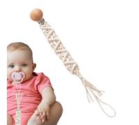 Clip per ciuccio Ragazza, Clip per porta ciuccio | per in corda di cotone Boho | Corda in legno e cotone, supporto flessibile intrecciato Boho Paci per ragazze, ragazzi, bambini picc