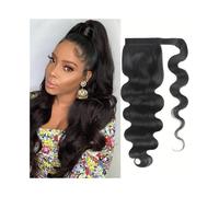 Clip per coda nei capelli Coda di cavallo ondulata del corpo Clip di capelli veri umani in un pezzo di capelli 8"-32" Capelli Remy brasiliani Avvolgere l'estensione della coda di cavallo Onda riccia P