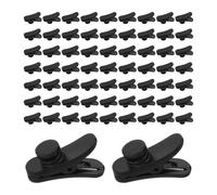 Clip per Filo Auricolari Nero 100 Pezzi in Plastica Leggera | Fissaggio Elastico Affidabile, per Cavo Microfono e Uso Quotidiano, Confezione da Cento Pezzi