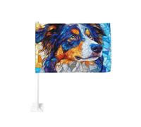 Clip per finestra esterna con bandiera del pastore australiano, 30 x 45 cm, decorazione per auto su entrambi i lati