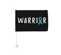 Clip per finestra per la consapevolezza delle allergie alimentari Warrior per bandiere per auto, protezione solare, decorazione, striscione bifacciale da 12 x 18 pollici per camion